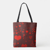 Niedlich Heart Modern Red Pattern Tasche (Rückseite)
