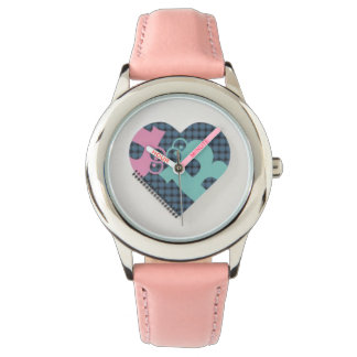 Niedlich Heart Notebook Color Blue Pink Hearts MOD Armbanduhr
