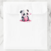 Niedlich Heart Panda Bear Valentine Quadratischer Aufkleber (Tasche)