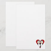 Niedlich Heart Penguins Briefpapier (Vorne/Hinten)