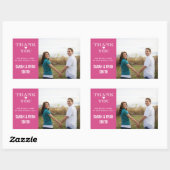 Niedlich Heart Pink Wedding Danke Stickers (Blatt)