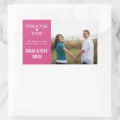 Niedlich Heart Pink Wedding Danke Stickers (Tasche)