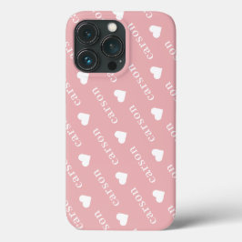 Niedlich Heart Pink Wiederholungsname Case-Mate iPhone Hülle