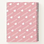 Niedlich Heart Pink Wiederholungsname Notizblock (Rückseite)