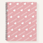 Niedlich Heart Pink Wiederholungsname Notizblock (Vorderseite)