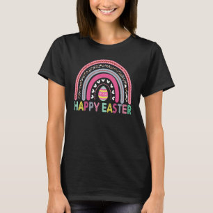 Niedlich Heart Rainbow Osterfest Bunny Eggs Happy  T-Shirt