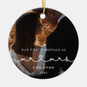 Niedlich Heart Schriftart Erste Weihnachten als Mr Keramik Ornament (Vorne)