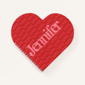 Niedlich Heart Shaped Liebe Personalisiert Noteboo Notizblock (Vorderseite)