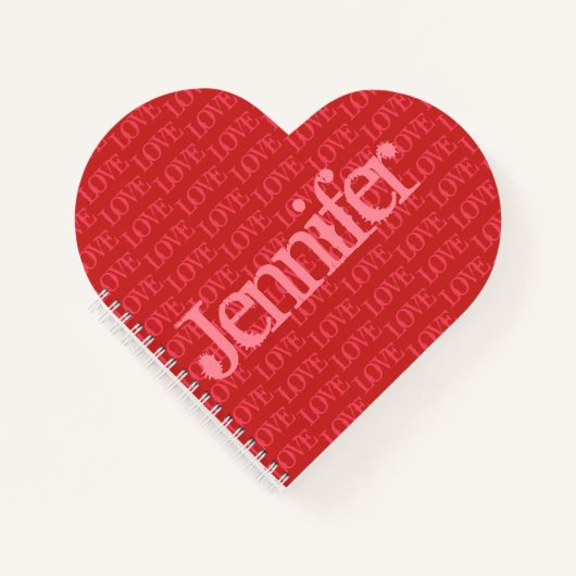Niedlich Heart Shaped Liebe Personalisiert Noteboo Notizblock (Vorderseite)