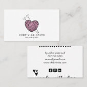 Niedlich Heart Shaped Yarn Handmade Strick Goods Visitenkarte (Vorne/Hinten)