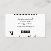 Niedlich Heart Shaped Yarn Handmade Strick Goods Visitenkarte (Rückseite)