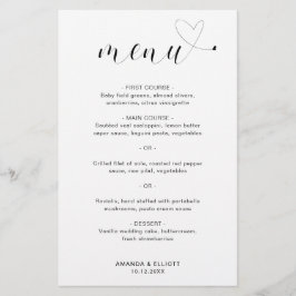 Niedlich Heart Simple Modern Wedding Menu
