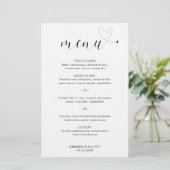Niedlich Heart Simple Modern Wedding Menu (Stehend Vorderseite)