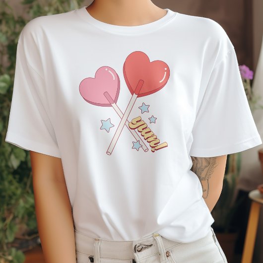 Niedlich Heart Sucker Valentinstag T - Shirt