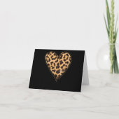 Niedlich Heart Valentines Leopard Muster Karte (Vorderseite)