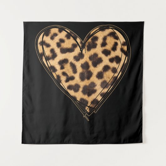 Niedlich Heart Valentines Leopard Muster Wandteppich (Vorderseite)