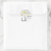 Niedlich Heart YELLOW Elephant Mommy & Baby Dusche Runder Aufkleber (Tasche)