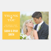 Niedlich Heart Yellow Wedding Danke Stickers (Vorderseite)