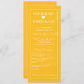 Niedlich Heart Yellow Wedding Program Programm (Vorne/Hinten)