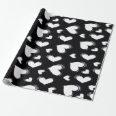 Niedlich Hearts Black Geschenkpapier (Ungerollt)