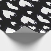 Niedlich Hearts Black Geschenkpapier (Ecke)