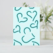 Niedlich Hearts Blue Dankeskarte (Stehend Vorderseite)