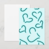 Niedlich Hearts Blue Dankeskarte (Vorne/Hinten)