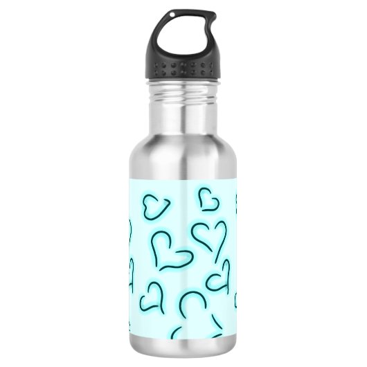 Niedlich Hearts Blue Edelstahlflasche (Vorderseite)