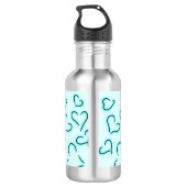Niedlich Hearts Blue Edelstahlflasche (Rückseite)
