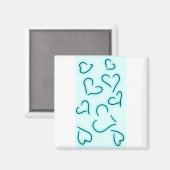 Niedlich Hearts Blue Magnet (Vorderseite/Rückseite)