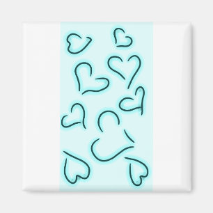 Niedlich Hearts Blue Magnet
