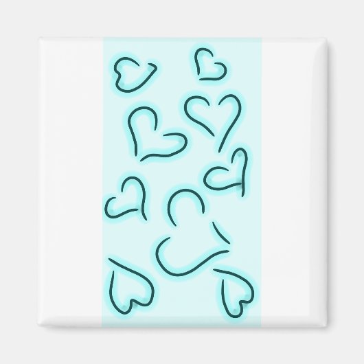 Niedlich Hearts Blue Magnet (Vorne)
