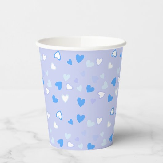 Niedlich Hearts Blue Pappbecher (Links)