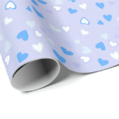 Niedlich Hearts Blue Wrapping Paper Geschenkpapier (Rolleneckpunkt)