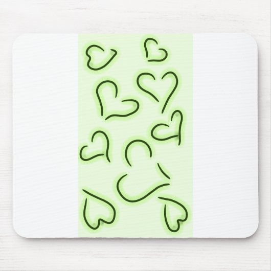 Niedlich Hearts Green Mousepad (Vorne)