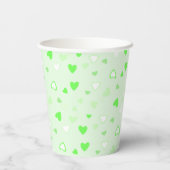 Niedlich Hearts Green Pappbecher (Rückseite)