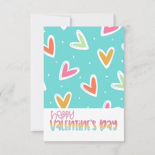 Niedlich Hearts Happy Valentine's Day Card Einladung (Vorderseite)