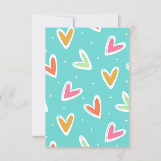 Niedlich Hearts Happy Valentine's Day Card Einladung (Rückseite)