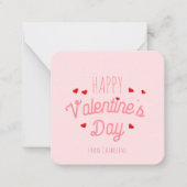 Niedlich Hearts Happy Valentine's Day Pink Mitteilungskarte (Vorderseite)