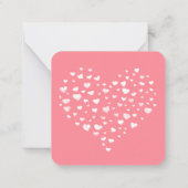 Niedlich Hearts Happy Valentine's Day Pink Mitteilungskarte (Rückseite)