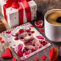 Niedlich Hearts Hochland Kuhwulstkarte