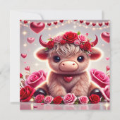 Niedlich Hearts Hochland Kuhwulstkarte Feiertagskarte (Vorderseite)