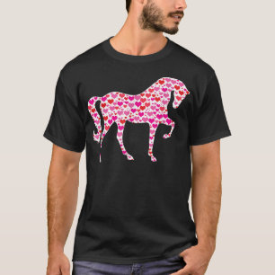 Niedlich Hearts Horse Funny Animals Lover Valentin T-Shirt