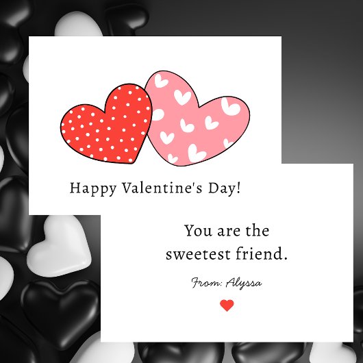 Niedlich Hearts Kinder Schule Valentine Card