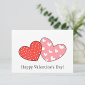 Niedlich Hearts Kinder Schule Valentine Card (Stehend Vorderseite)