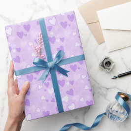 Niedlich Hearts Lavendel Wrapping Paper Geschenkpapier