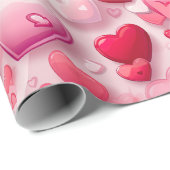 Niedlich Hearts Liebe Valentinisches Geschenk Geschenkpapier (Rolleneckpunkt)