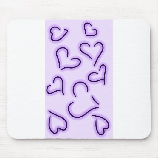 Niedlich Hearts Lila Mousepad (Vorne)