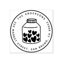 Niedlich Hearts Mason Jar Rundname Rücksendeadress