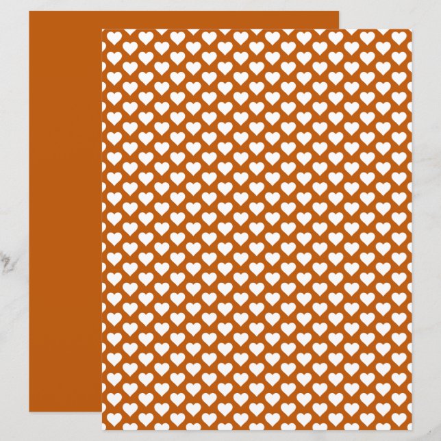 Niedlich Hearts Muster Ginger Shade Scrapbook Pape (Vorne/Hinten)